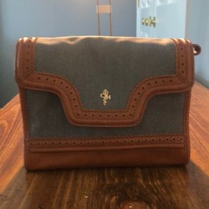 Cole Haan Denim and Brown Leather Summer Bag